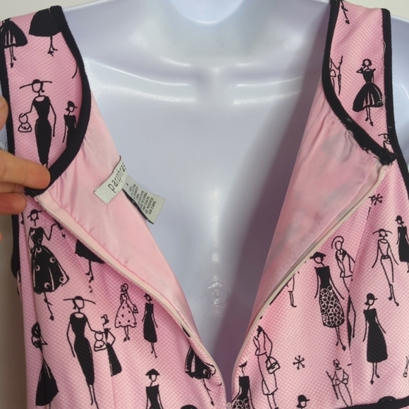 Paraphrase Fit Flare Fully Lined Novelty Print Dress 60s Size 6 - Picture 10 of 11